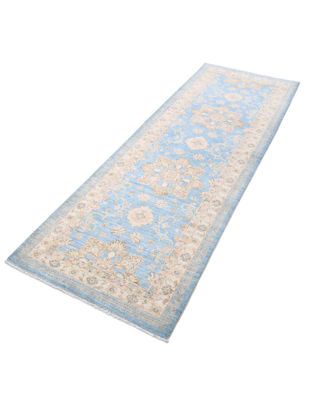 Ziegler 2' 9" X 8' 0" Hand-Knotted Wool Rug 2' 9" X 8' 0" (84 X 244) / Blue / Ivory