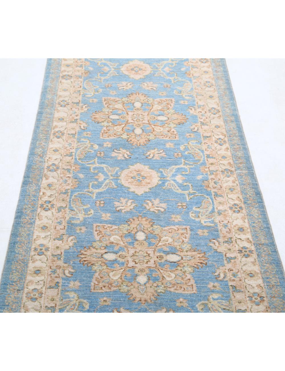 Ziegler 2' 9" X 8' 0" Hand-Knotted Wool Rug 2' 9" X 8' 0" (84 X 244) / Blue / Ivory