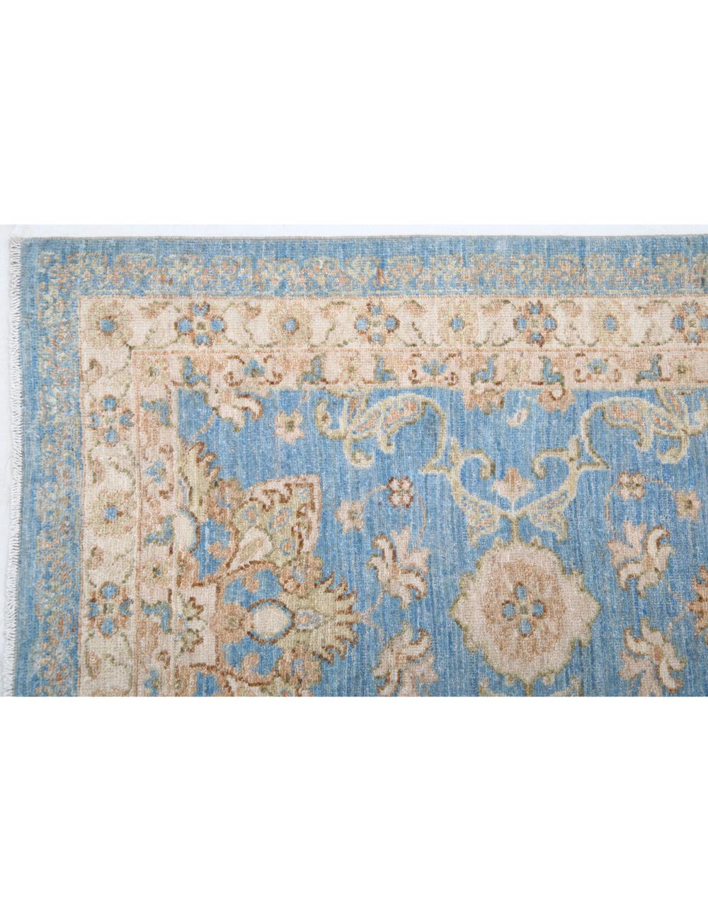 Ziegler 2' 9" X 8' 0" Hand-Knotted Wool Rug 2' 9" X 8' 0" (84 X 244) / Blue / Ivory