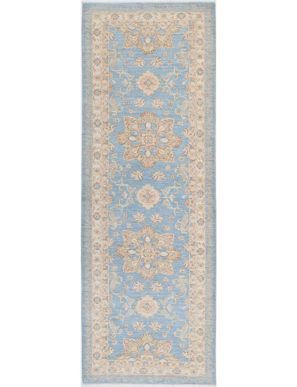 Ziegler 2' 9" X 8' 0" Hand-Knotted Wool Rug 2' 9" X 8' 0" (84 X 244) / Blue / Ivory