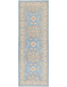 Ziegler 2' 9" X 8' 0" Hand-Knotted Wool Rug 2' 9" X 8' 0" (84 X 244) / Blue / Ivory