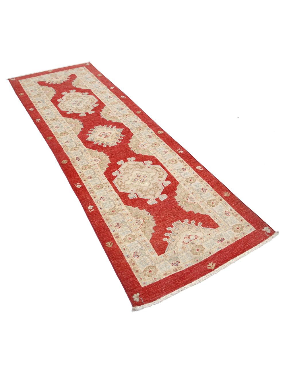 Ziegler 2' 8" X 7' 9" Hand-Knotted Wool Rug 2' 8" X 7' 9" (81 X 236) / Red / Ivory