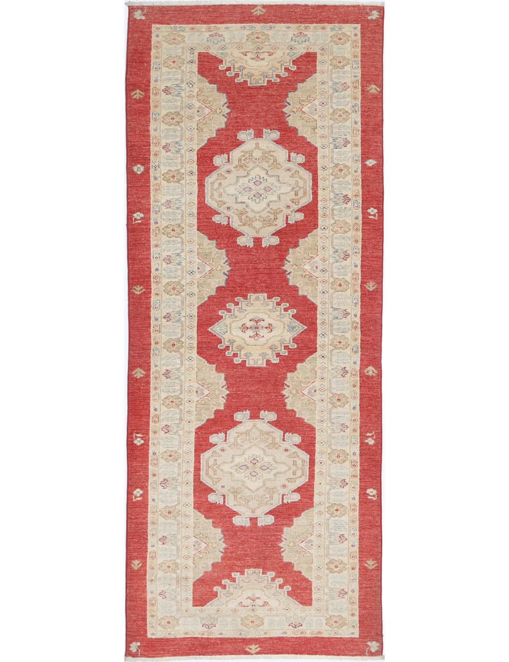 Ziegler 2' 8" X 7' 9" Hand-Knotted Wool Rug 2' 8" X 7' 9" (81 X 236) / Red / Ivory