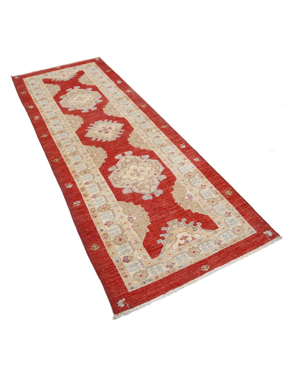 Ziegler 2' 10" X 10' 7" Hand-Knotted Wool Rug 2' 10" X 10' 7" (86 X 323) / Red / Ivory