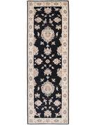Ziegler 2' 7" X 8' 3" Hand-Knotted Wool Rug 2' 7" X 8' 3" (79 X 251) / Black / Ivory