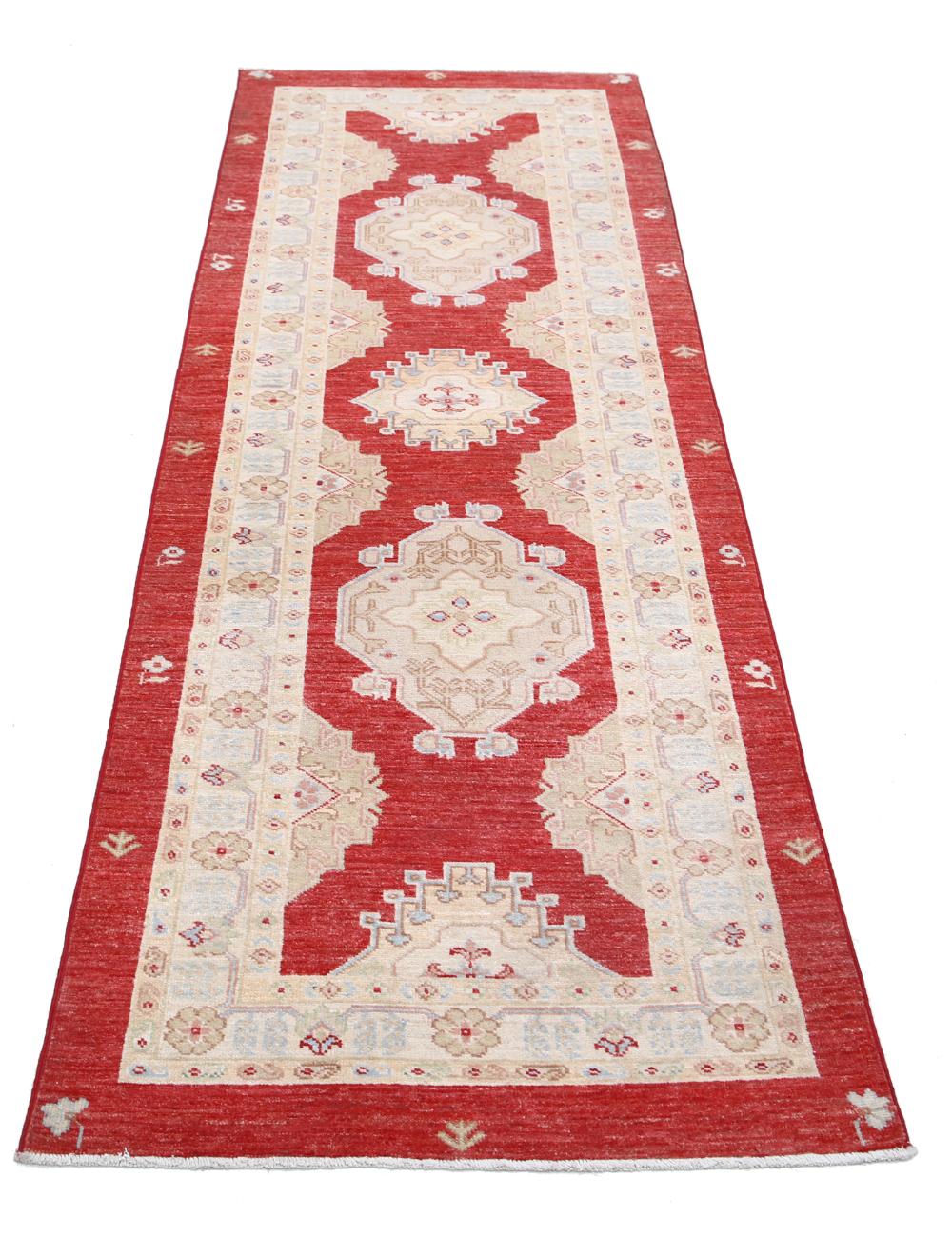 Ziegler 2' 7" X 7' 7" Hand-Knotted Wool Rug 2' 7" X 7' 7" (79 X 231) / Red / Ivory