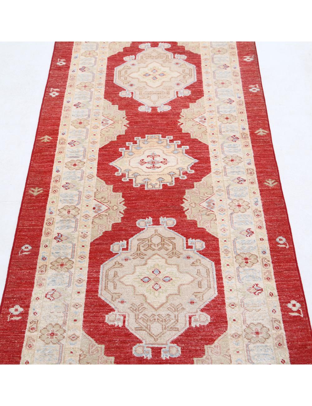 Ziegler 2' 7" X 7' 7" Hand-Knotted Wool Rug 2' 7" X 7' 7" (79 X 231) / Red / Ivory