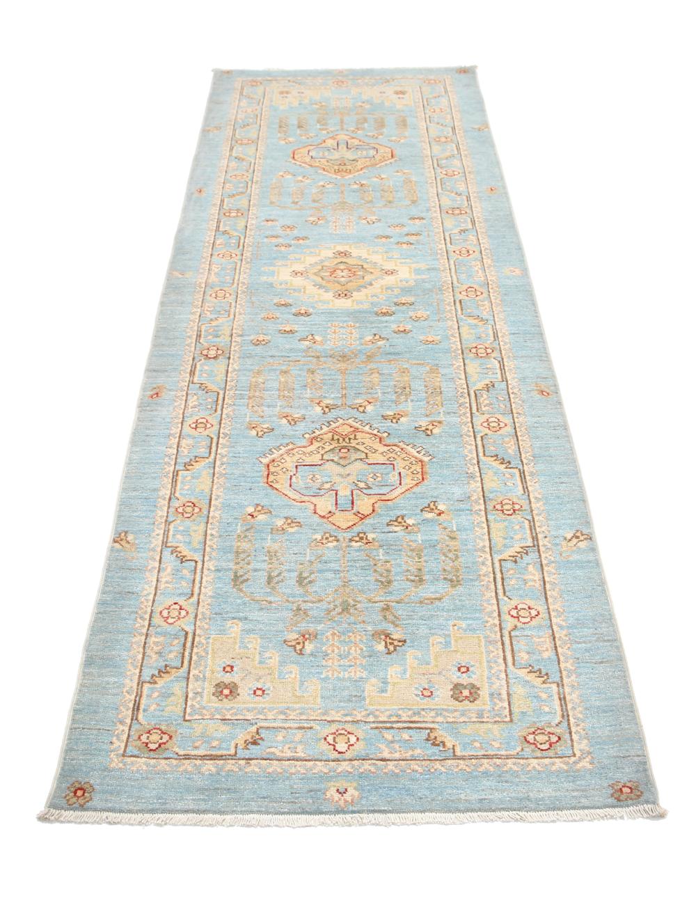 Ziegler 2' 9" X 8' 2" Hand-Knotted Wool Rug 2' 9" X 8' 2" (84 X 249) / Blue / Ivory