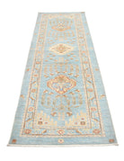 Ziegler 2' 9" X 8' 2" Hand-Knotted Wool Rug 2' 9" X 8' 2" (84 X 249) / Blue / Ivory