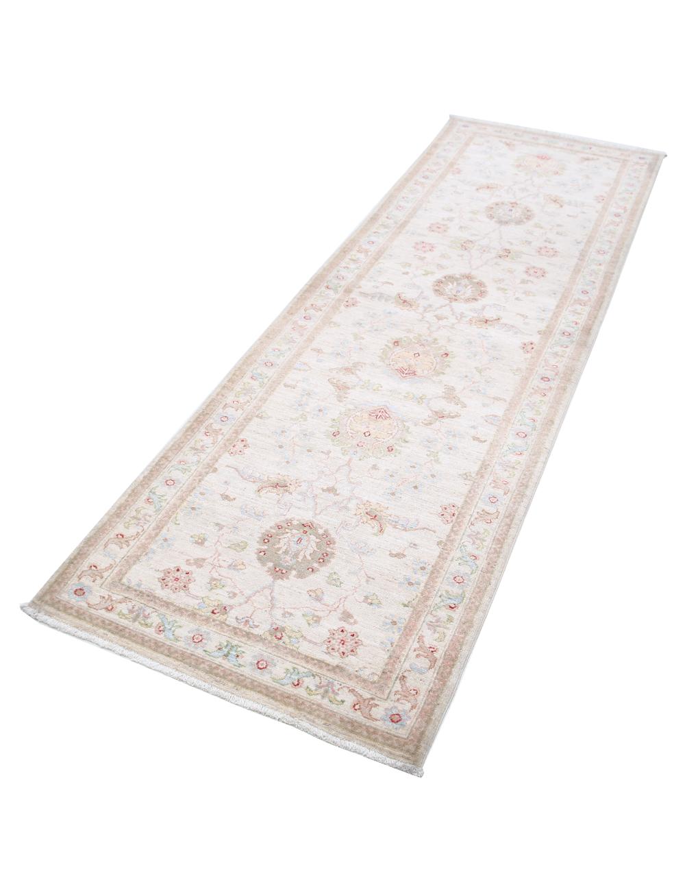 Ziegler 2' 8" X 8' 4" Hand-Knotted Wool Rug 2' 8" X 8' 4" (81 X 254) / Ivory / Blue