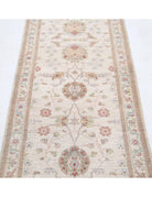 Ziegler 2' 8" X 8' 4" Hand-Knotted Wool Rug 2' 8" X 8' 4" (81 X 254) / Ivory / Blue