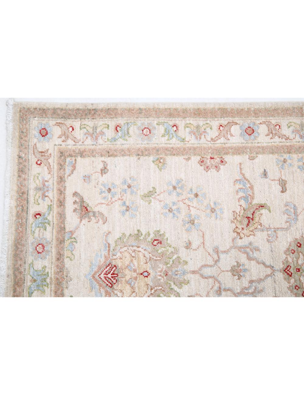 Ziegler 2' 8" X 8' 4" Hand-Knotted Wool Rug 2' 8" X 8' 4" (81 X 254) / Ivory / Blue