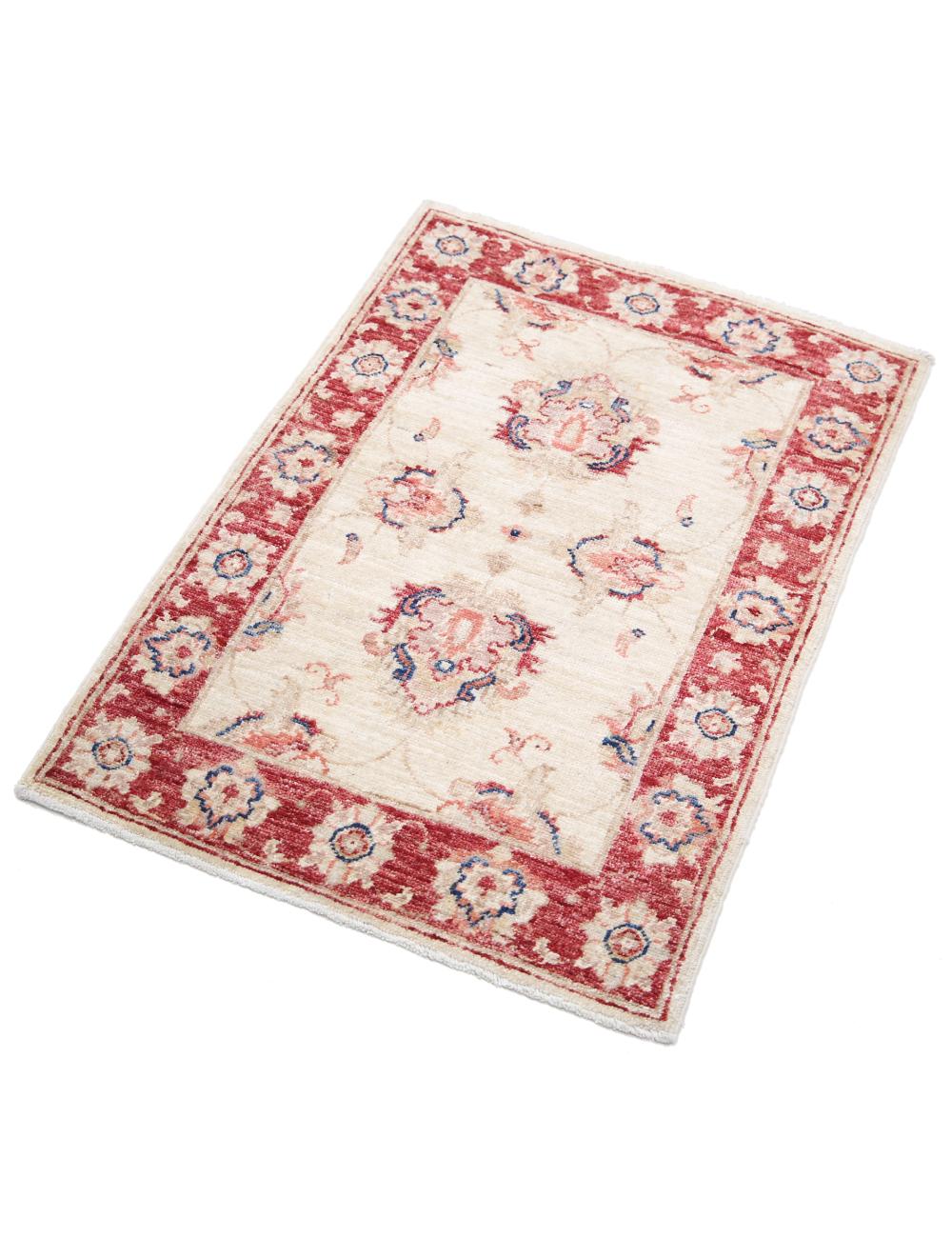 Ziegler 1' 11" X 2' 11" Hand-Knotted Wool Rug 1' 11" X 2' 11" (58 X 89) / Ivory / Red