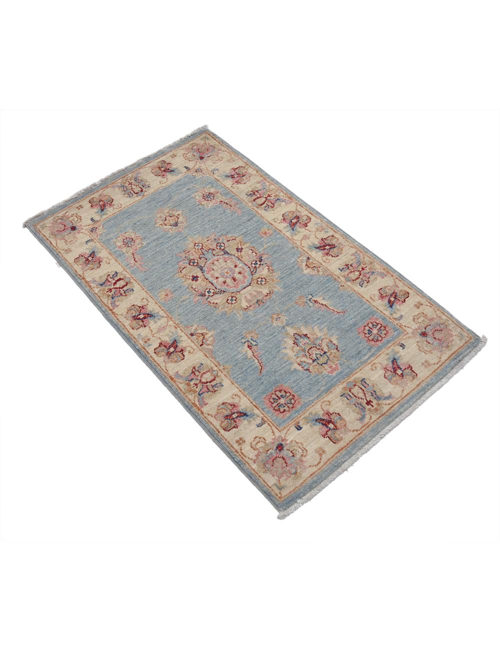 Ziegler 2' 0" X 3' 4" Hand-Knotted Wool Rug 2' 0" X 3' 4" (61 X 102) / Blue / Ivory