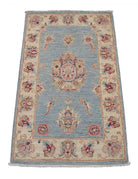 Ziegler 2' 0" X 3' 4" Hand-Knotted Wool Rug 2' 0" X 3' 4" (61 X 102) / Blue / Ivory