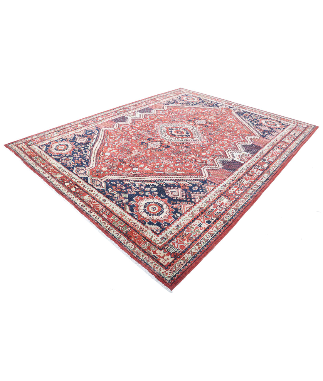 Ziegler 9'1'' X 11'7'' Hand-Knotted Wool Rug 9'1'' x 11'7'' (273 X 348) / Red / Blue