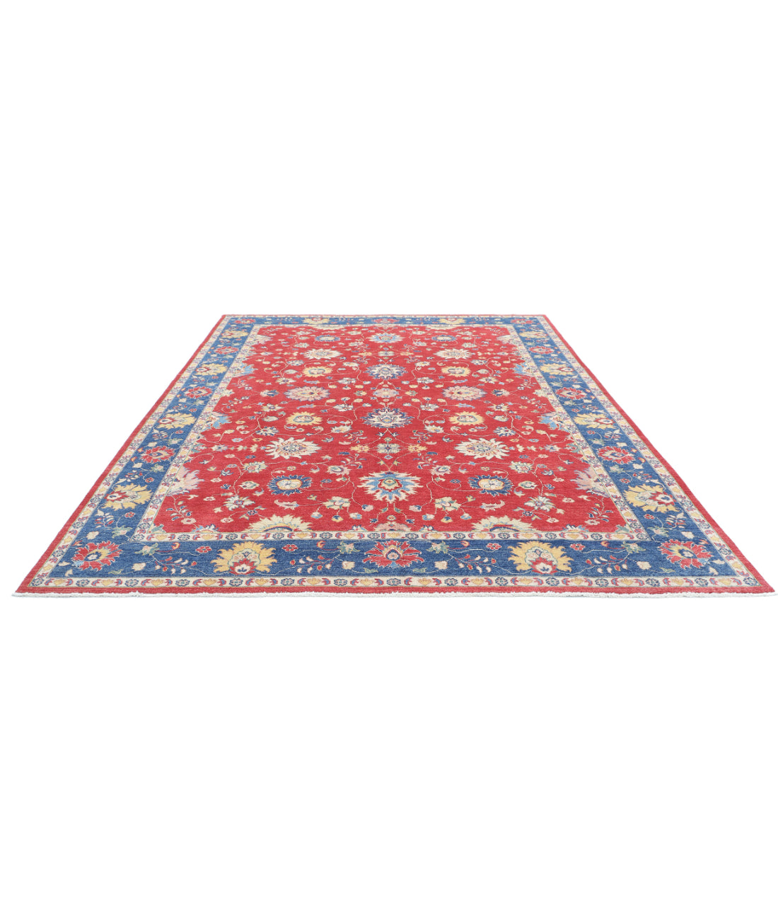 Ziegler 8'11'' X 11'8'' Hand-Knotted Wool Rug 8'11'' x 11'8'' (268 X 350) / Red / Blue