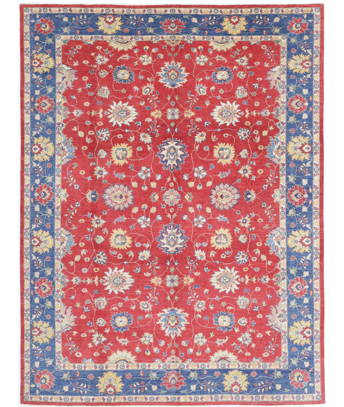 Ziegler 8'11'' X 11'8'' Hand-Knotted Wool Rug 8'11'' x 11'8'' (268 X 350) / Red / Blue