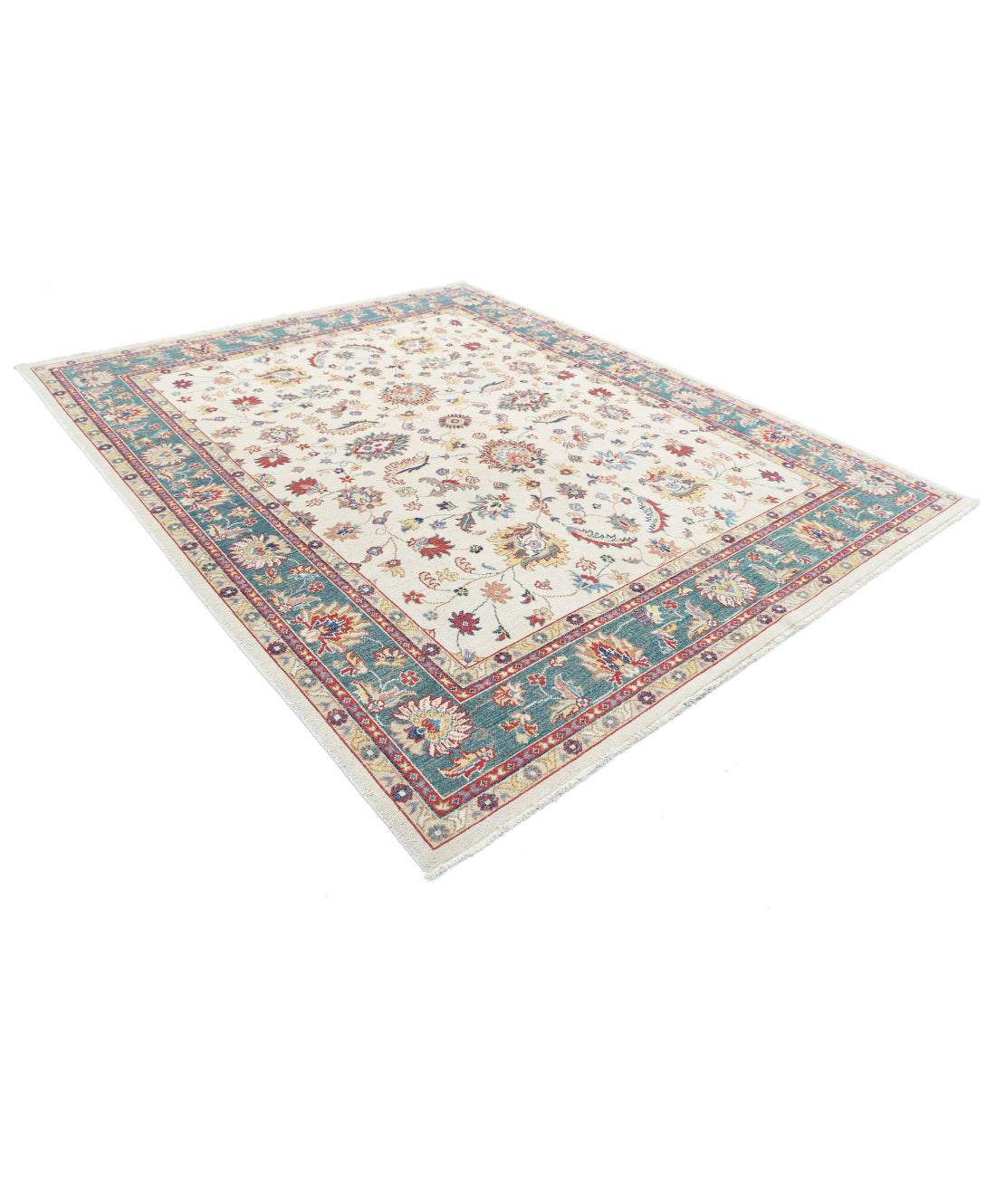 Ziegler 8'0'' X 9'6'' Hand-Knotted Wool Rug 8'0'' x 9'6'' (240 X 285) / Ivory / Green