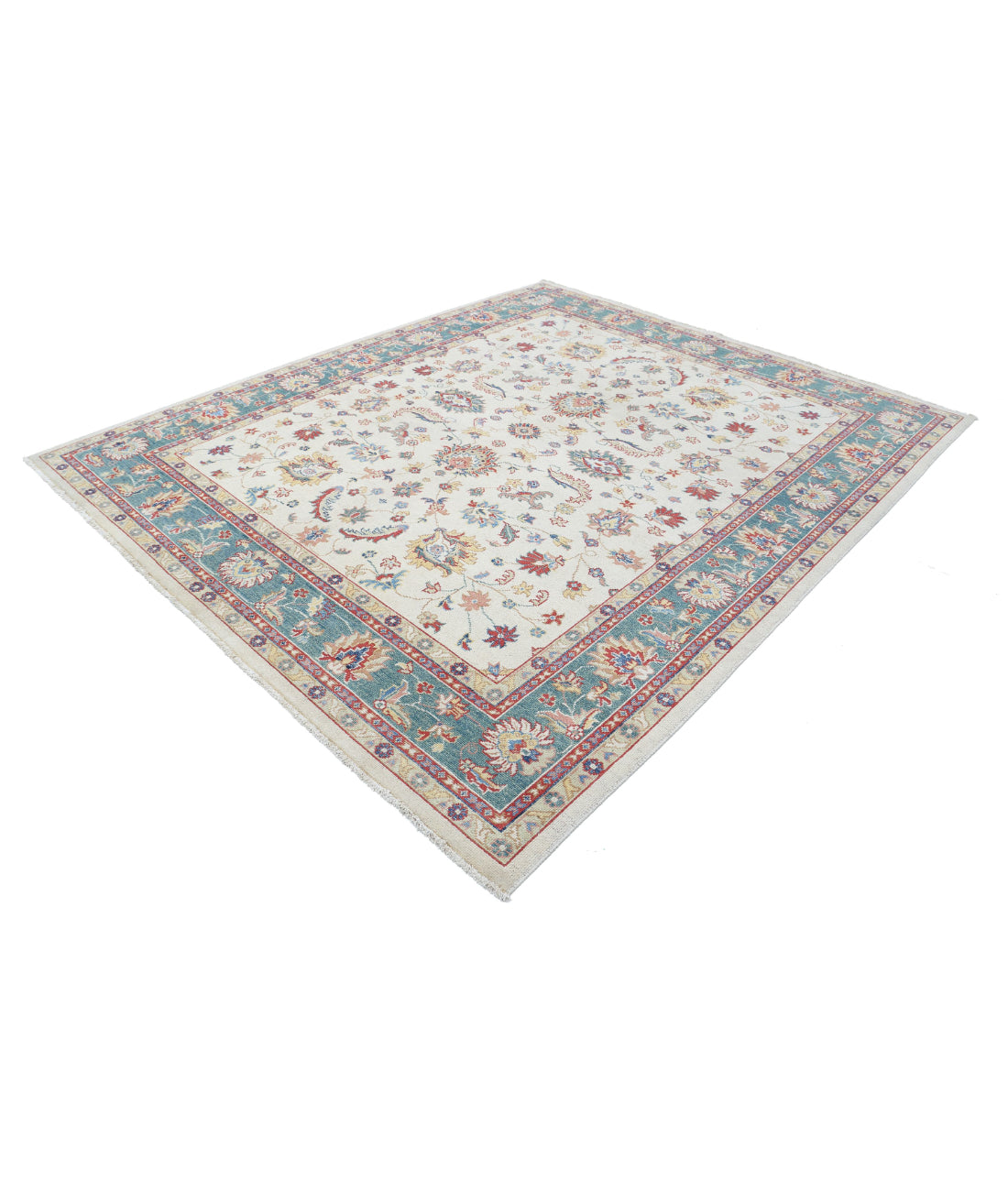 Ziegler 8'0'' X 9'6'' Hand-Knotted Wool Rug 8'0'' x 9'6'' (240 X 285) / Ivory / Green