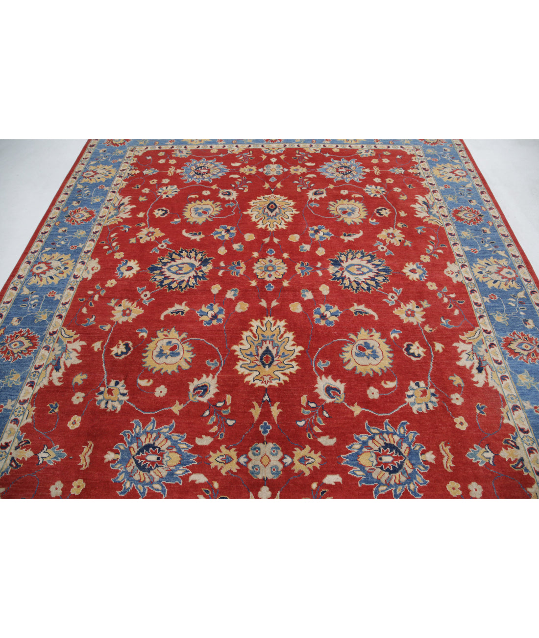 Ziegler 8'3'' X 9'3'' Hand-Knotted Wool Rug 8'3'' x 9'3'' (248 X 278) / Red / Blue