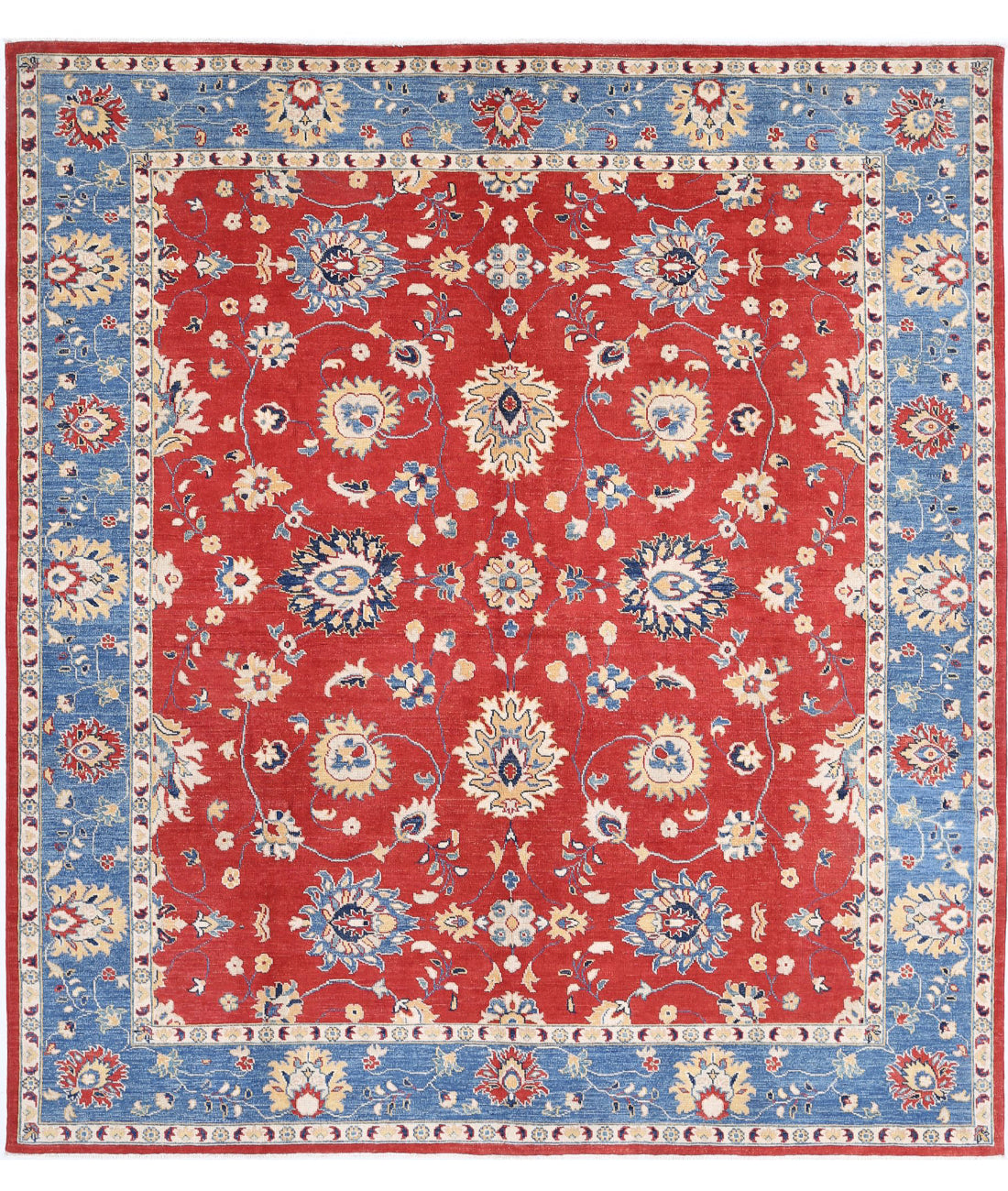 Ziegler 8'3'' X 9'3'' Hand-Knotted Wool Rug 8'3'' x 9'3'' (248 X 278) / Red / Blue