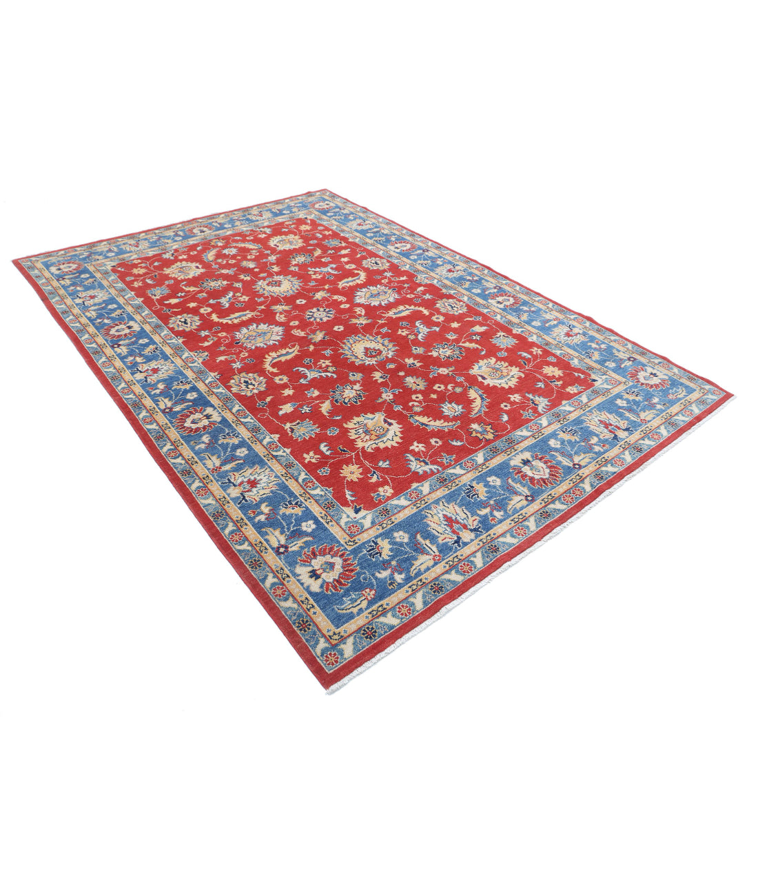 Ziegler 6'6'' X 9'3'' Hand-Knotted Wool Rug 6'6'' x 9'3'' (195 X 278) / Red / Blue