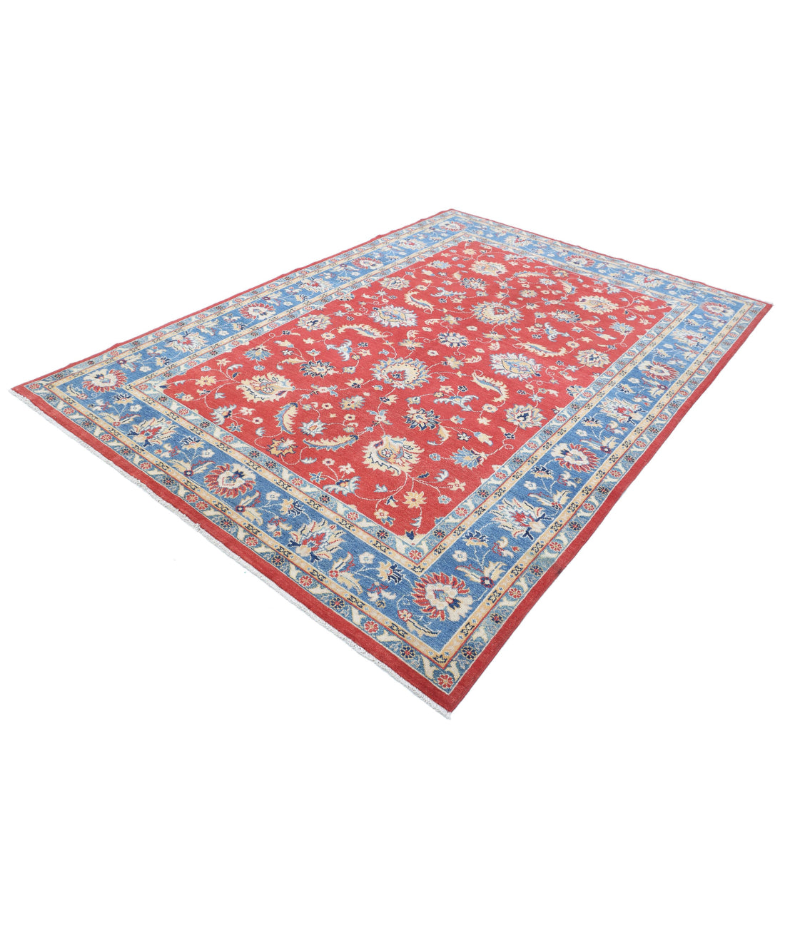 Ziegler 6'6'' X 9'3'' Hand-Knotted Wool Rug 6'6'' x 9'3'' (195 X 278) / Red / Blue