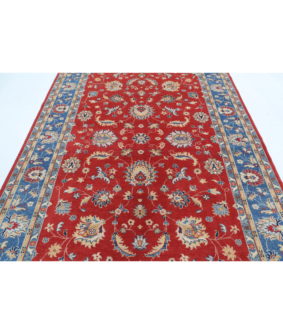 Ziegler 6'6'' X 9'3'' Hand-Knotted Wool Rug 6'6'' x 9'3'' (195 X 278) / Red / Blue