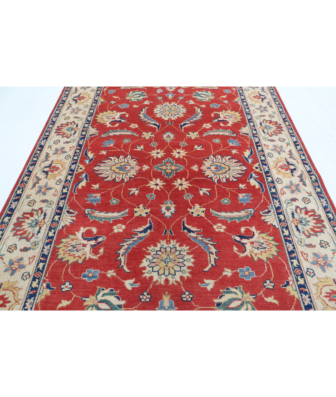 Ziegler 6'4'' X 9'4'' Hand-Knotted Wool Rug 6'4'' x 9'4'' (190 X 280) / Red / Ivory