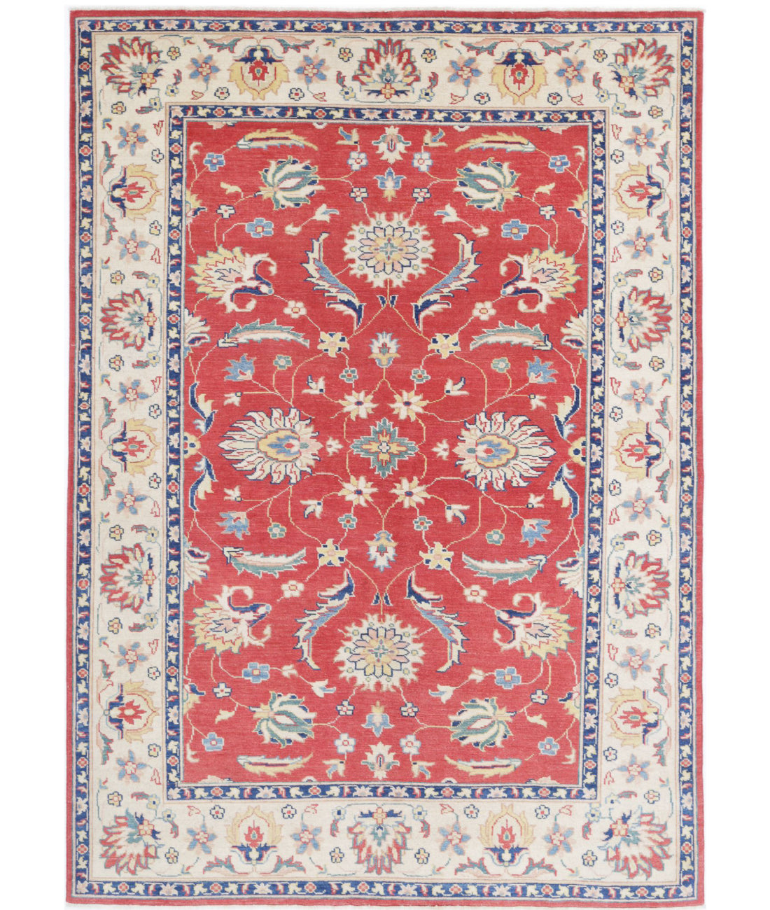 Ziegler 6'4'' X 9'4'' Hand-Knotted Wool Rug 6'4'' x 9'4'' (190 X 280) / Red / Ivory