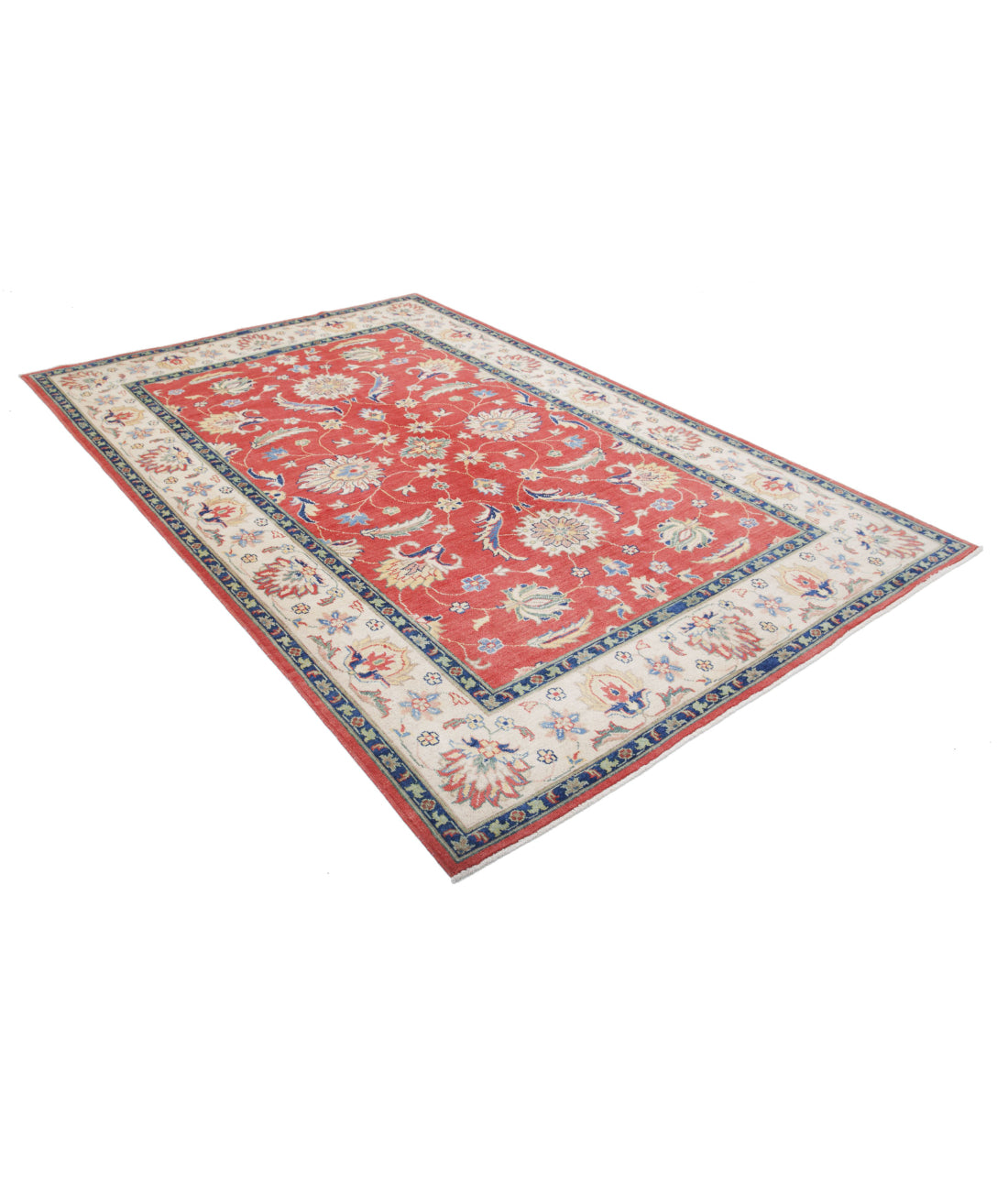 Ziegler 6'5'' X 9'8'' Hand-Knotted Wool Rug 6'5'' x 9'8'' (193 X 290) / Red / Ivory