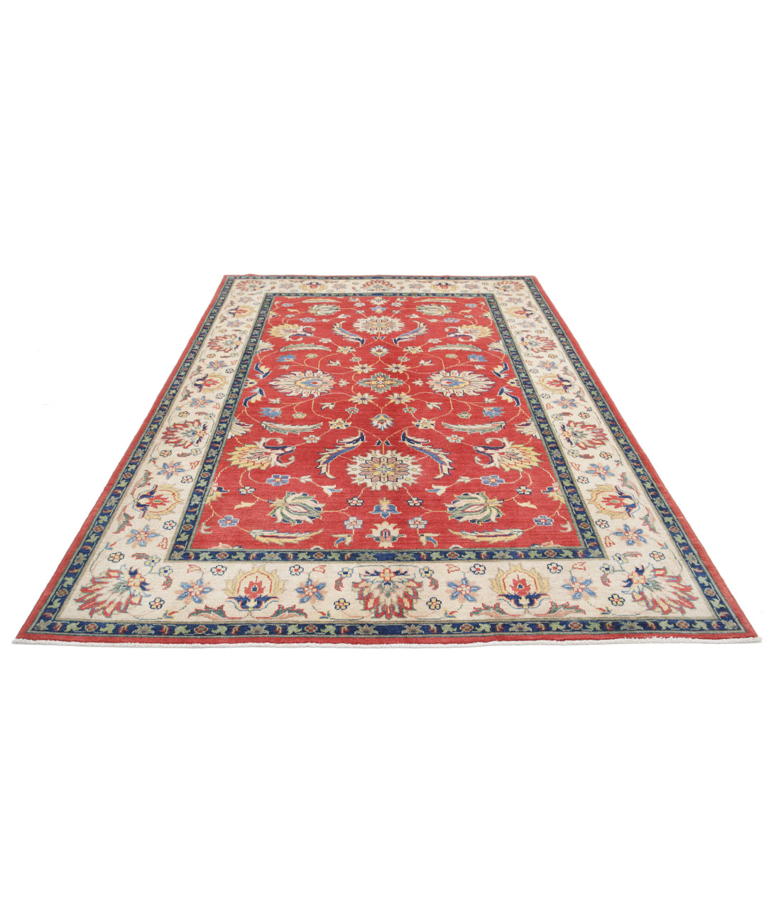 Ziegler 6'5'' X 9'8'' Hand-Knotted Wool Rug 6'5'' x 9'8'' (193 X 290) / Red / Ivory