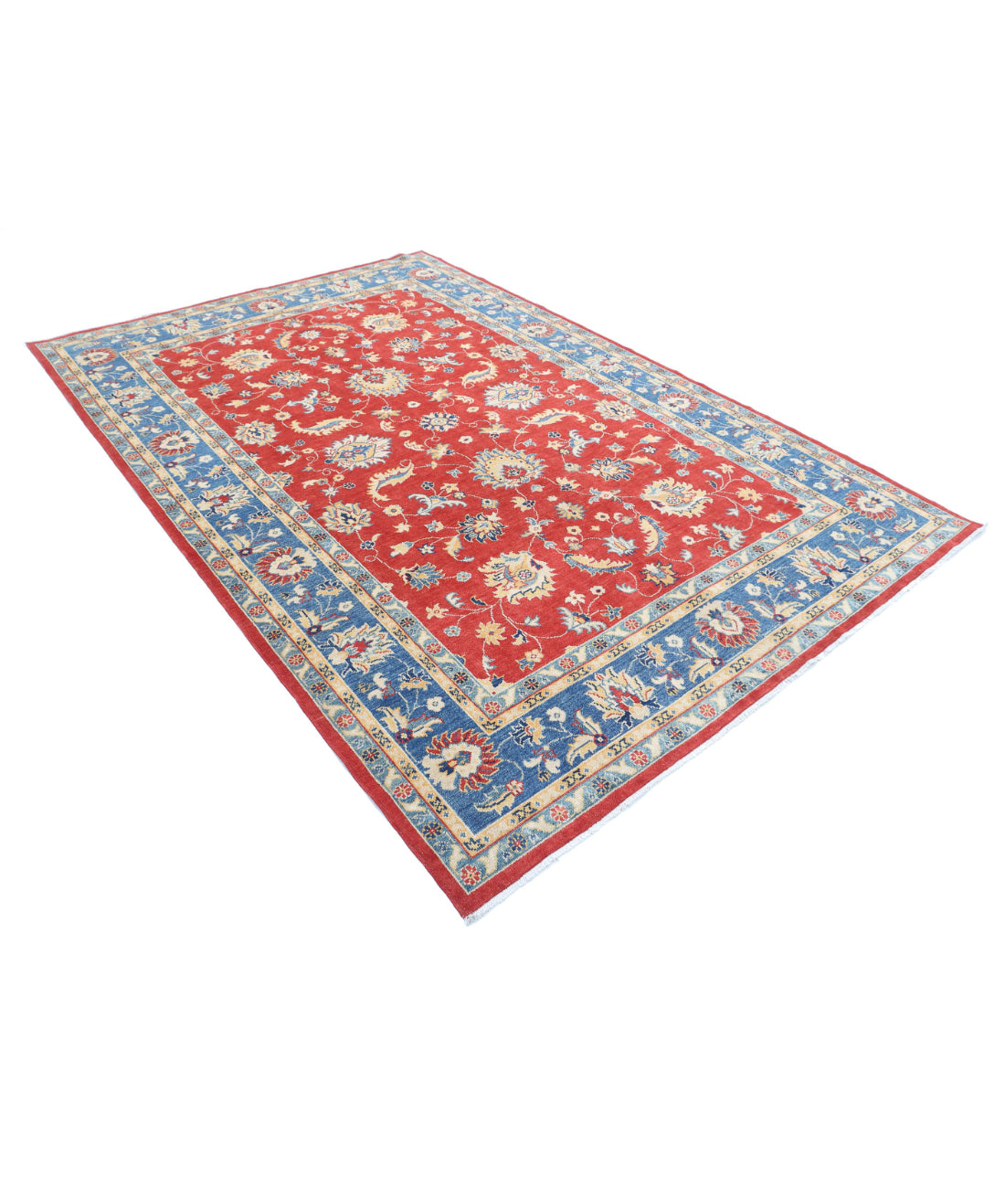 Ziegler 6'6'' X 9'6'' Hand-Knotted Wool Rug 6'6'' x 9'6'' (195 X 285) / Red / Blue