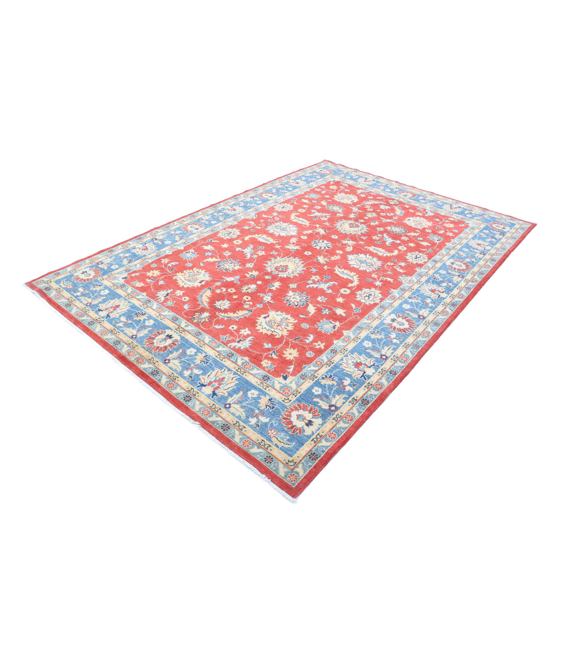 Ziegler 6'6'' X 9'6'' Hand-Knotted Wool Rug 6'6'' x 9'6'' (195 X 285) / Red / Blue