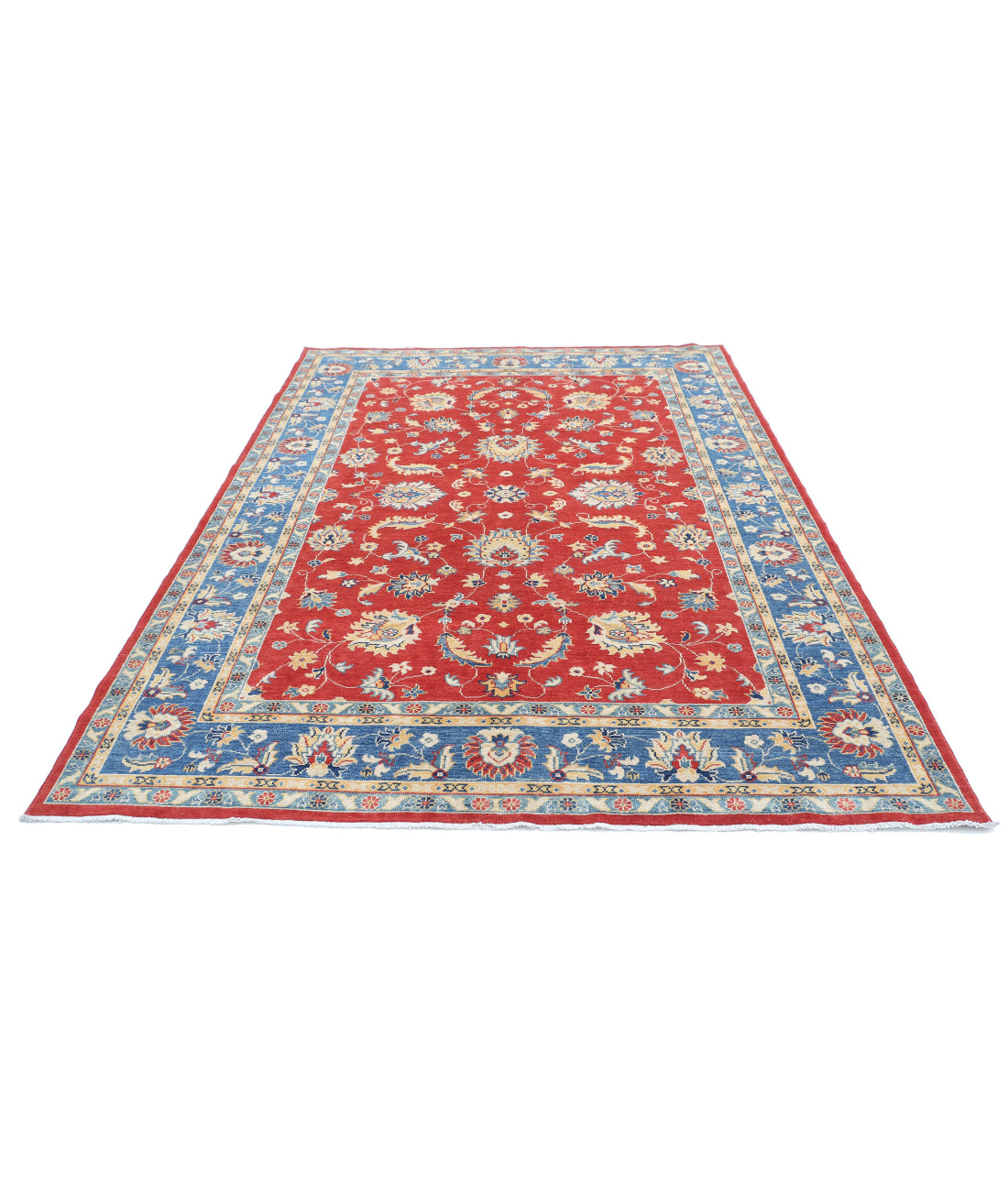 Ziegler 6'6'' X 9'6'' Hand-Knotted Wool Rug 6'6'' x 9'6'' (195 X 285) / Red / Blue