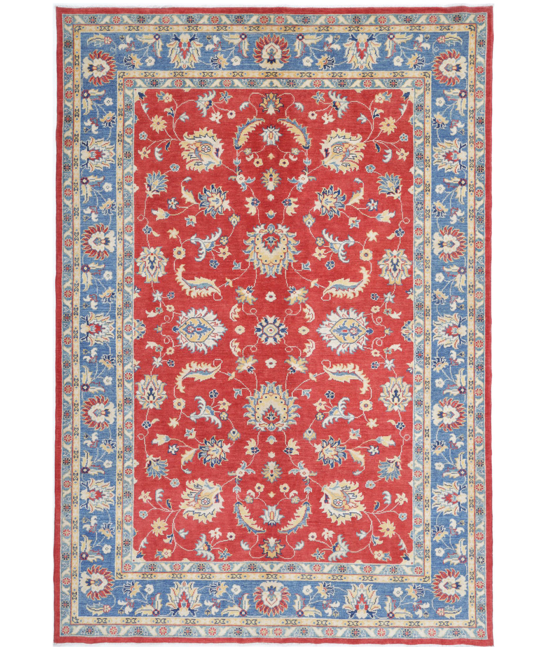 Ziegler 6'6'' X 9'6'' Hand-Knotted Wool Rug 6'6'' x 9'6'' (195 X 285) / Red / Blue