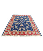 Ziegler 6'2'' X 9'2'' Hand-Knotted Wool Rug 6'2'' x 9'2'' (185 X 275) / Blue / Red