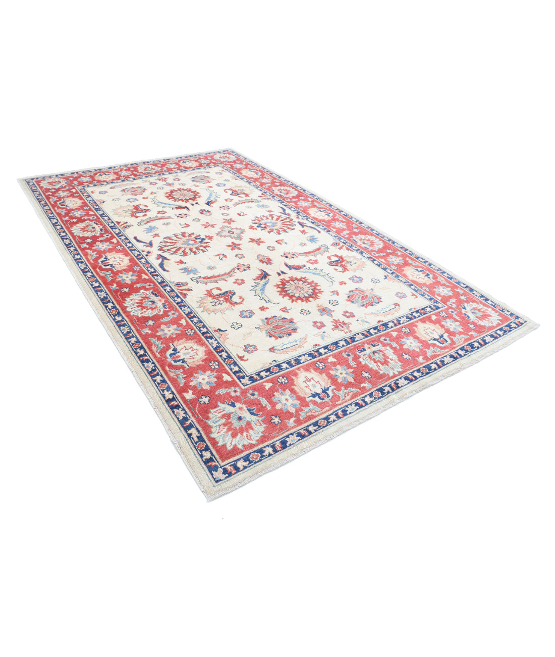 Ziegler 6'8'' X 10'5'' Hand-Knotted Wool Rug 6'8'' x 10'5'' (200 X 313) / Ivory / Red