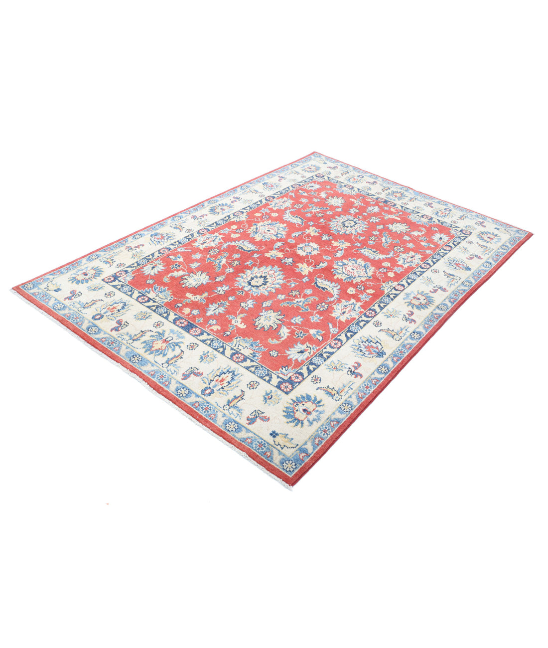 Ziegler 4'8'' X 6'10'' Hand-Knotted Wool Rug 4'8'' x 6'10'' (140 X 205) / Red / Ivory