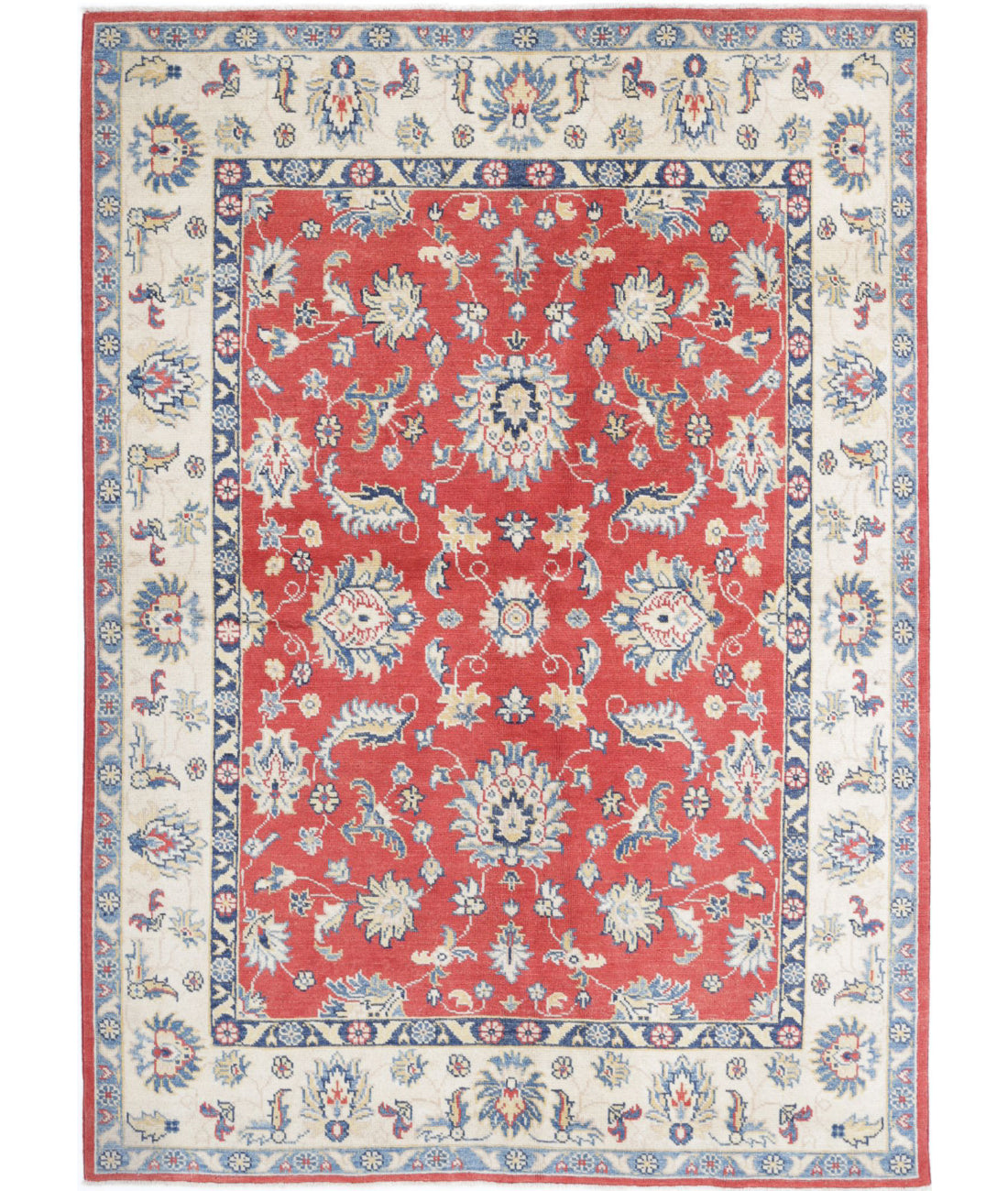 Ziegler 4'8'' X 6'10'' Hand-Knotted Wool Rug 4'8'' x 6'10'' (140 X 205) / Red / Ivory