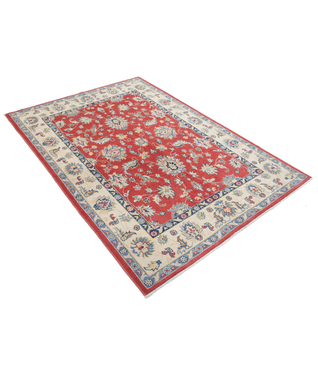 Ziegler 4'9'' X 6'9'' Hand-Knotted Wool Rug 4'9'' x 6'9'' (143 X 203) / Red / Ivory