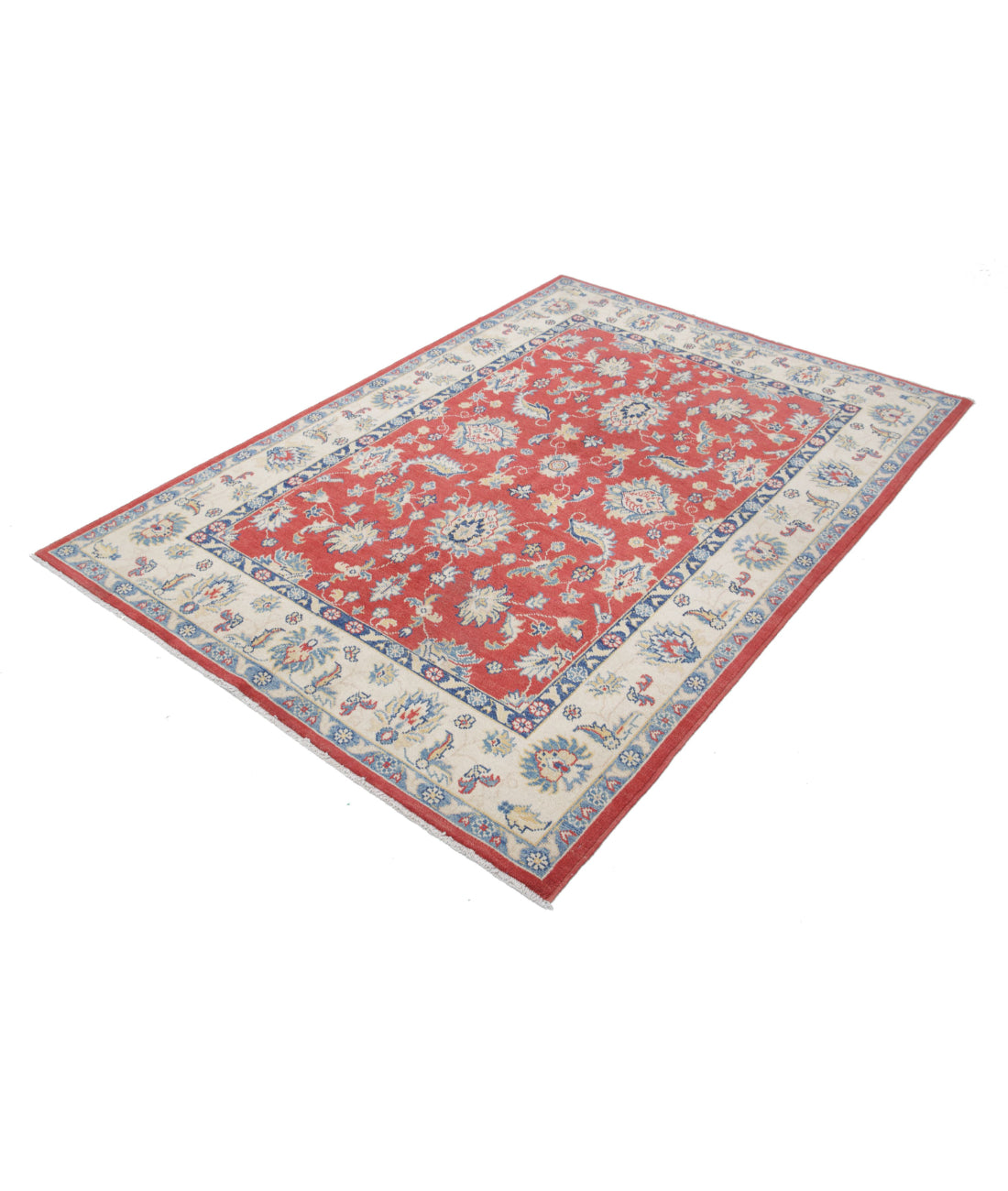 Ziegler 4'9'' X 6'9'' Hand-Knotted Wool Rug 4'9'' x 6'9'' (143 X 203) / Red / Ivory