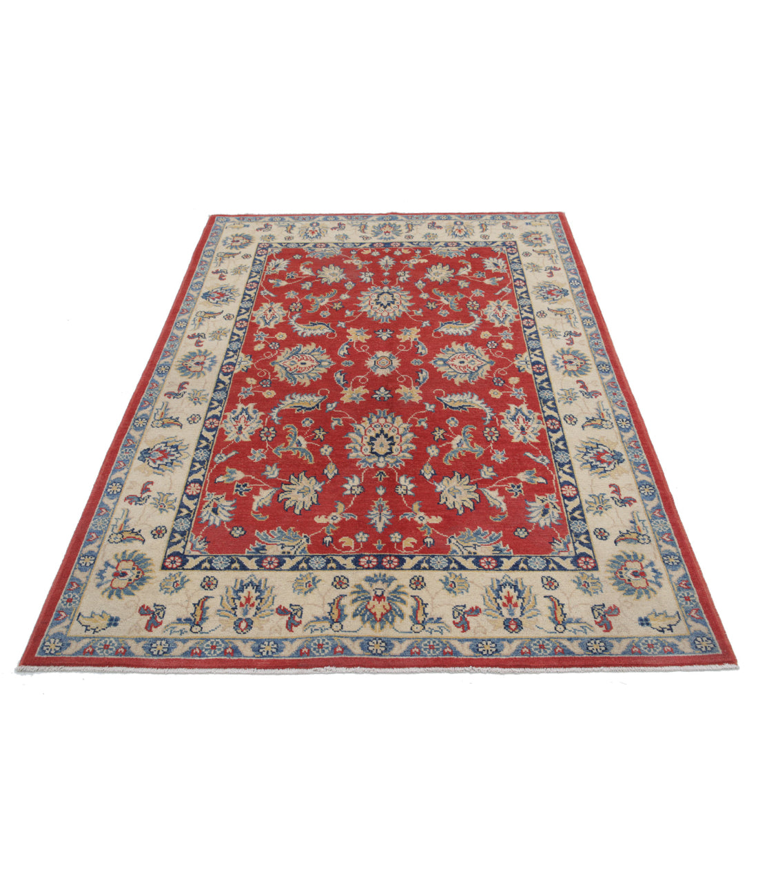 Ziegler 4'9'' X 6'9'' Hand-Knotted Wool Rug 4'9'' x 6'9'' (143 X 203) / Red / Ivory