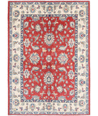 Ziegler 4'9'' X 6'9'' Hand-Knotted Wool Rug 4'9'' x 6'9'' (143 X 203) / Red / Ivory