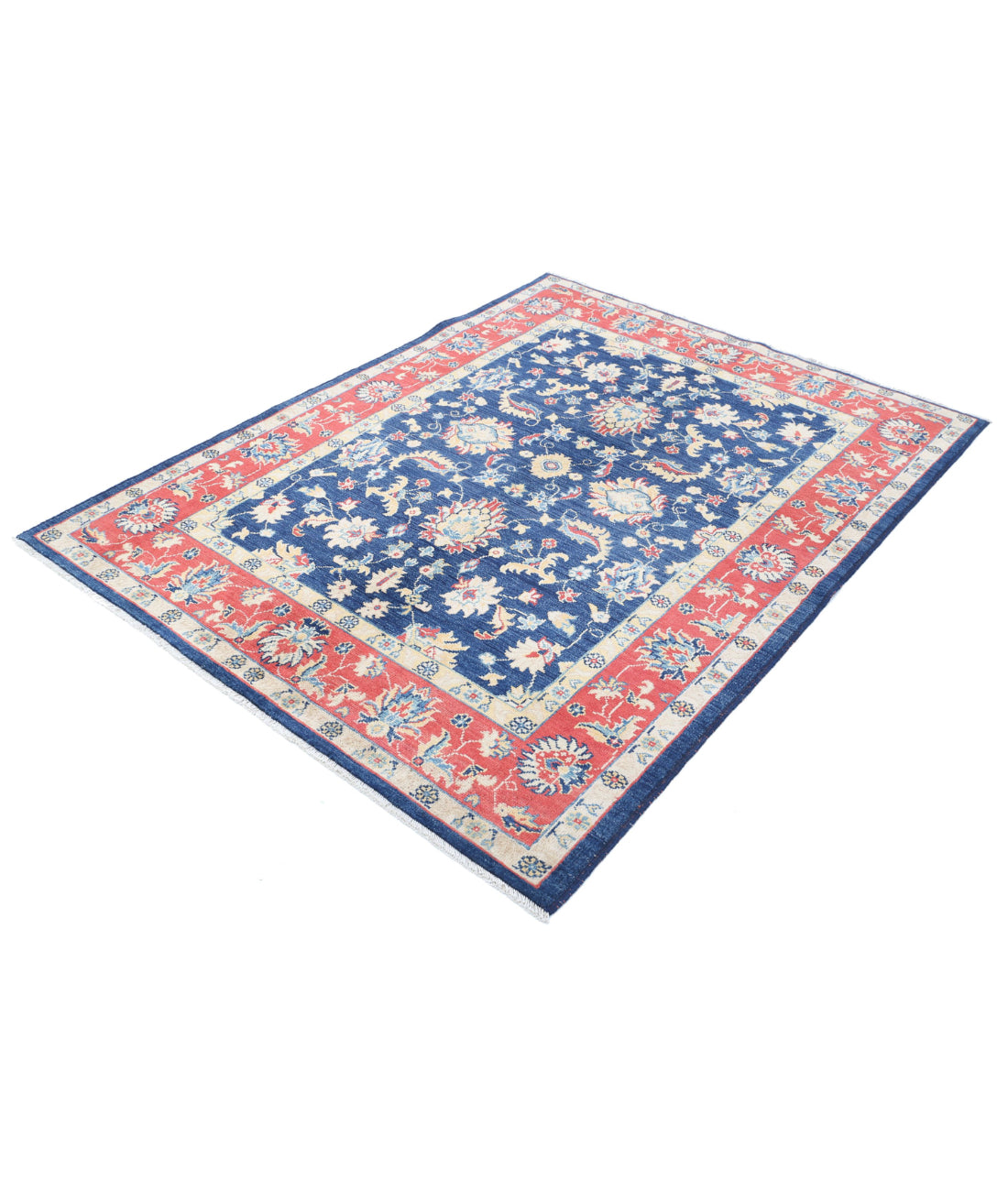 Ziegler 4'10'' X 6'4'' Hand-Knotted Wool Rug 4'10'' x 6'4'' (145 X 190) / Blue / Red