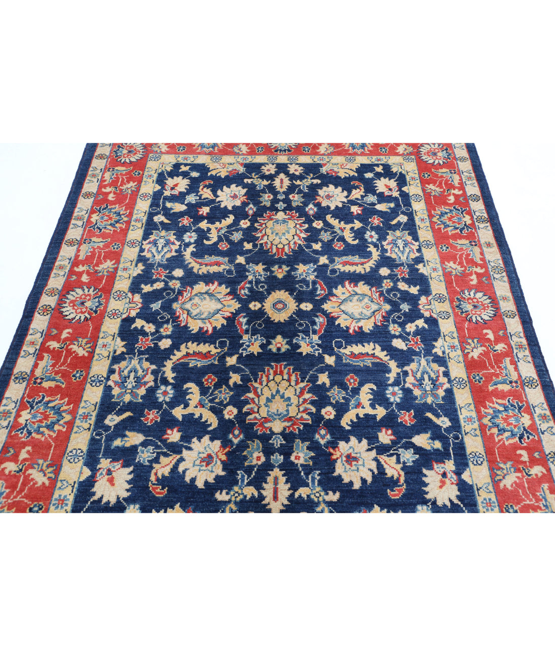 Ziegler 4'10'' X 6'4'' Hand-Knotted Wool Rug 4'10'' x 6'4'' (145 X 190) / Blue / Red