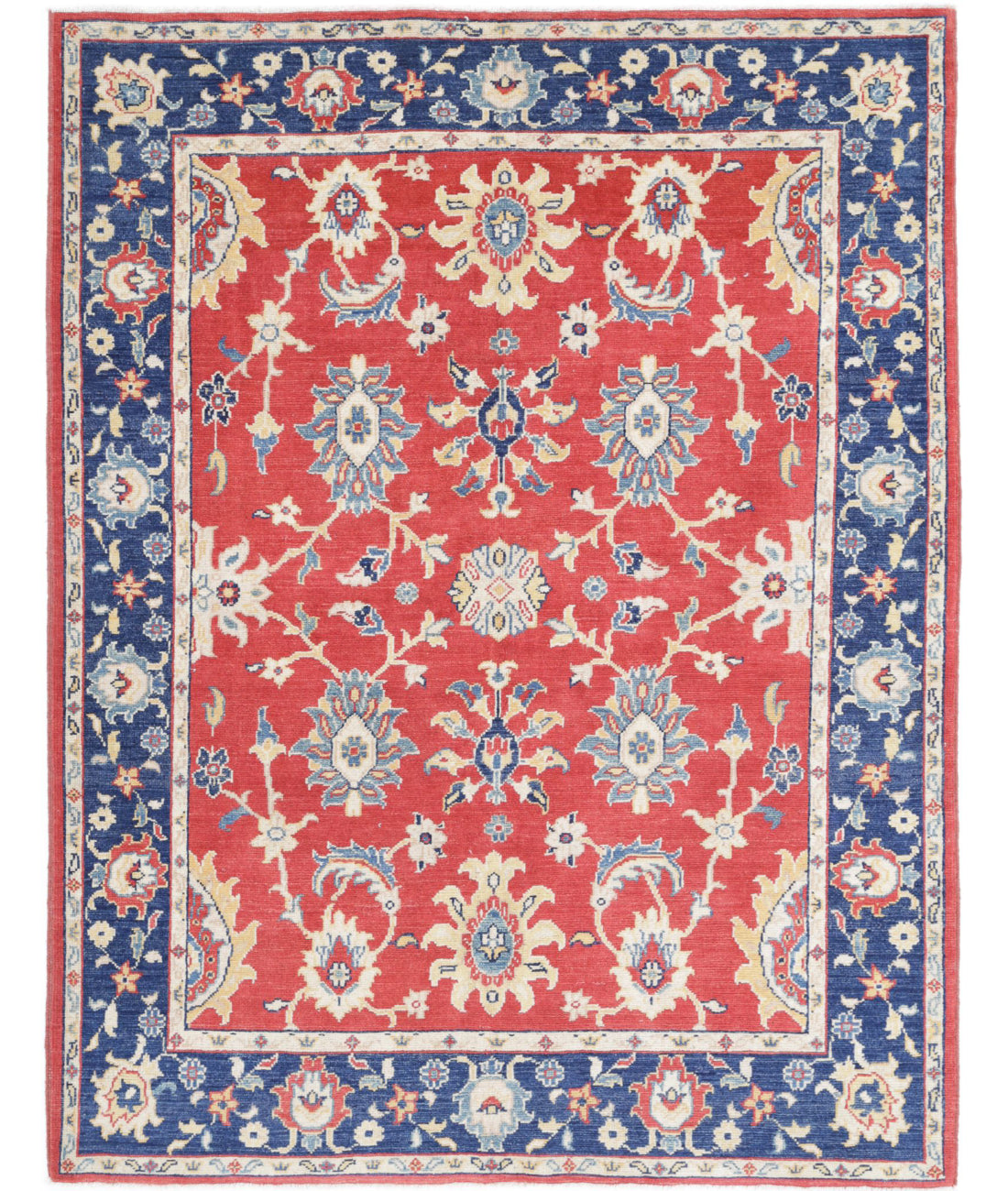 Ziegler 5'2'' X 6'6'' Hand-Knotted Wool Rug 5'2'' x 6'6'' (155 X 195) / Red / Blue