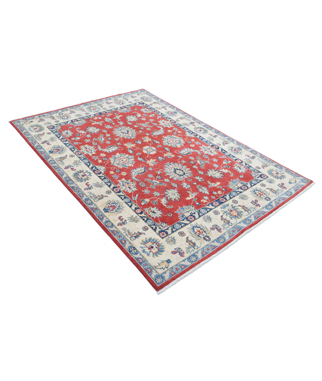 Ziegler 4'9'' X 6'8'' Hand-Knotted Wool Rug 4'9'' x 6'8'' (143 X 200) / Red / Ivory