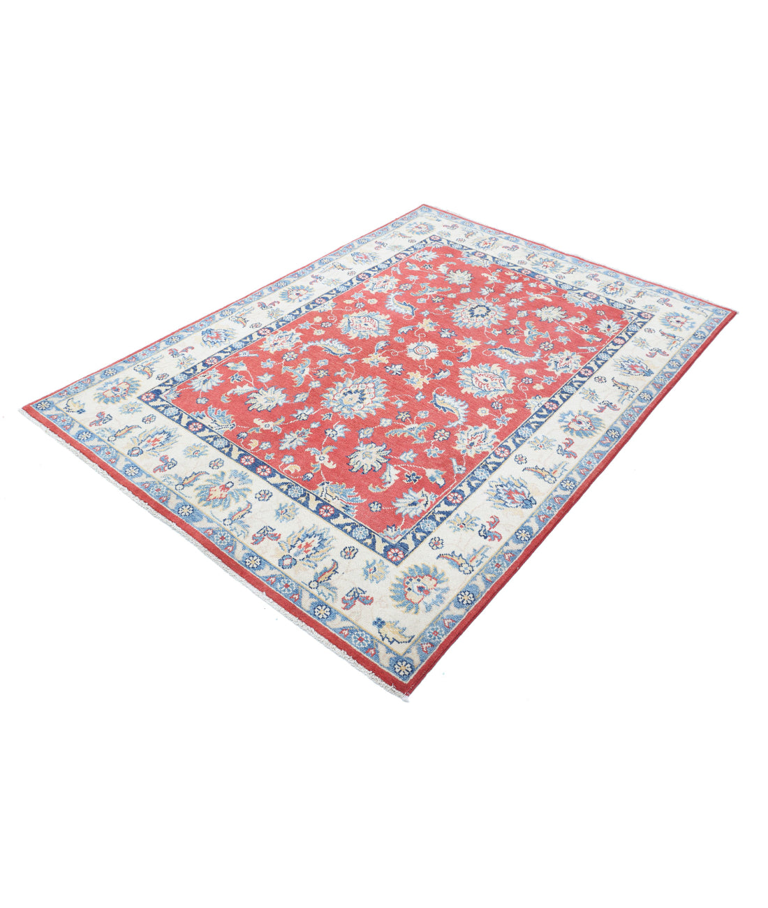 Ziegler 4'9'' X 6'8'' Hand-Knotted Wool Rug 4'9'' x 6'8'' (143 X 200) / Red / Ivory